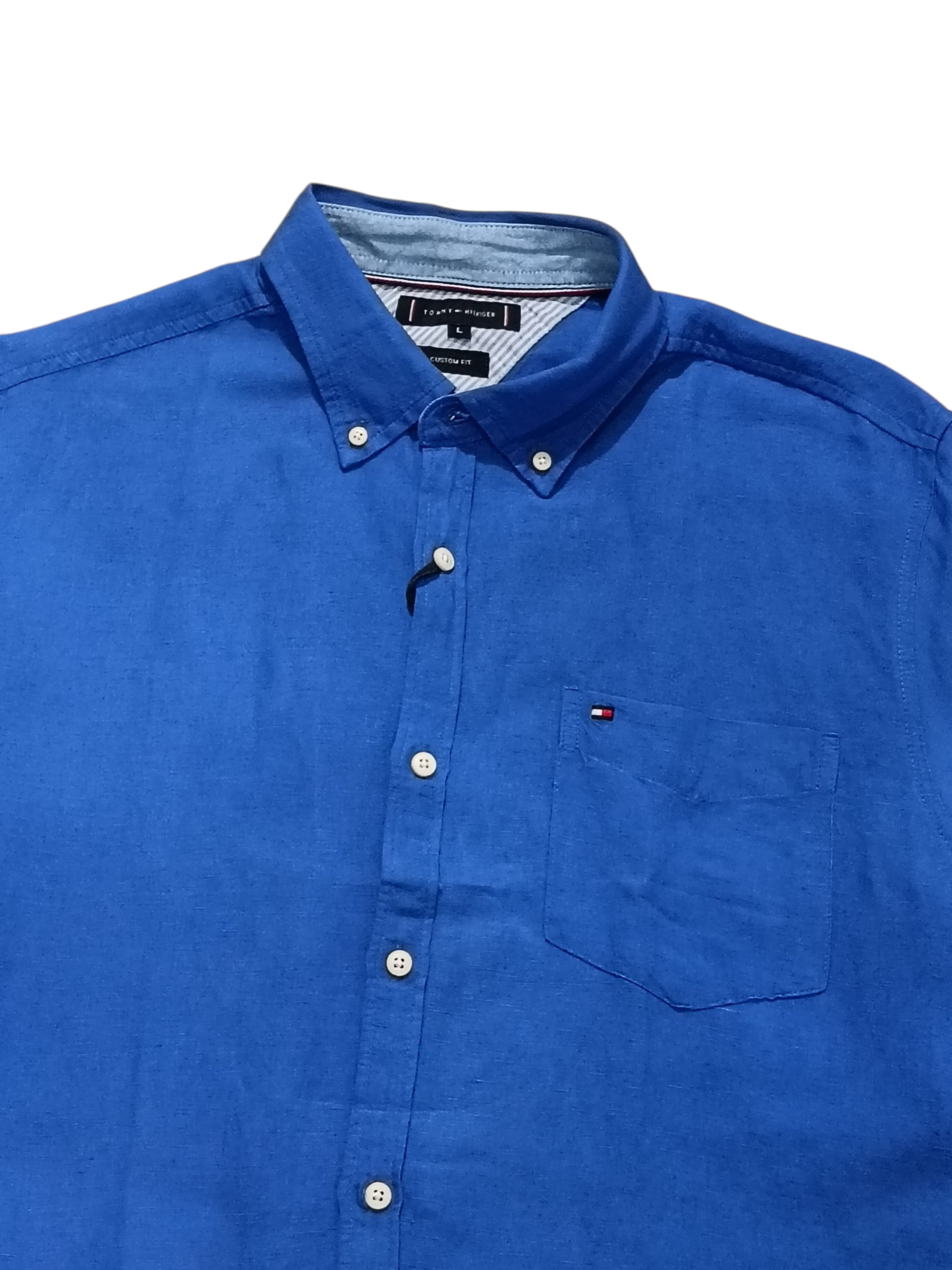 TOMMY HILFIGER CUSTOM FIT BLUE SHIRT