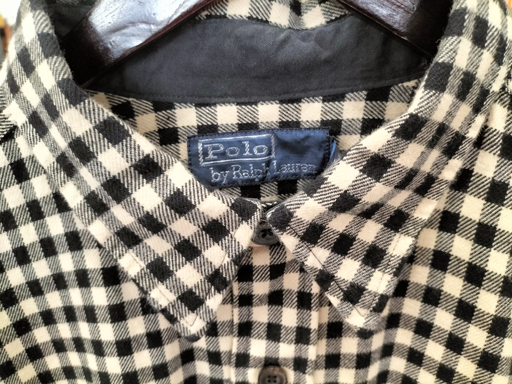 Ralph Lauren Flannel Polo Shirt with Checkered Pattern