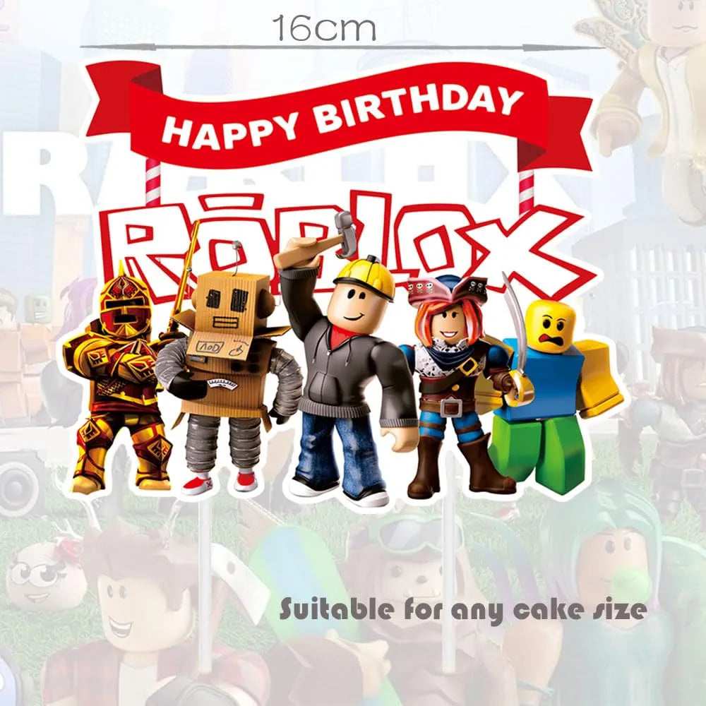 Roblox Birthday Cake Toppers Decorations Kids