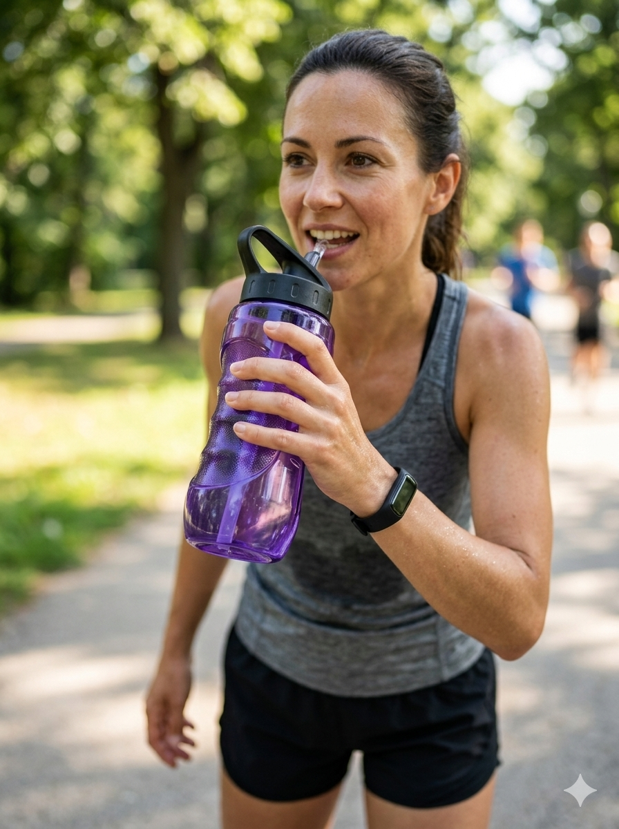 32oz Cool Gear Tritan Plastic Water Bottle with Freezer Stick - Violet/ Black Cap