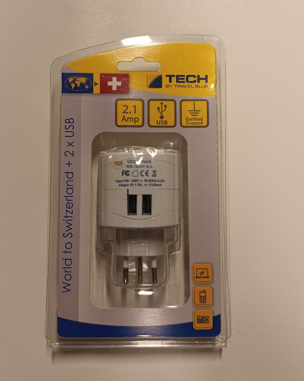تقنية من ترافل بلو وورلد إلى سويسرا +2 منفذ USB