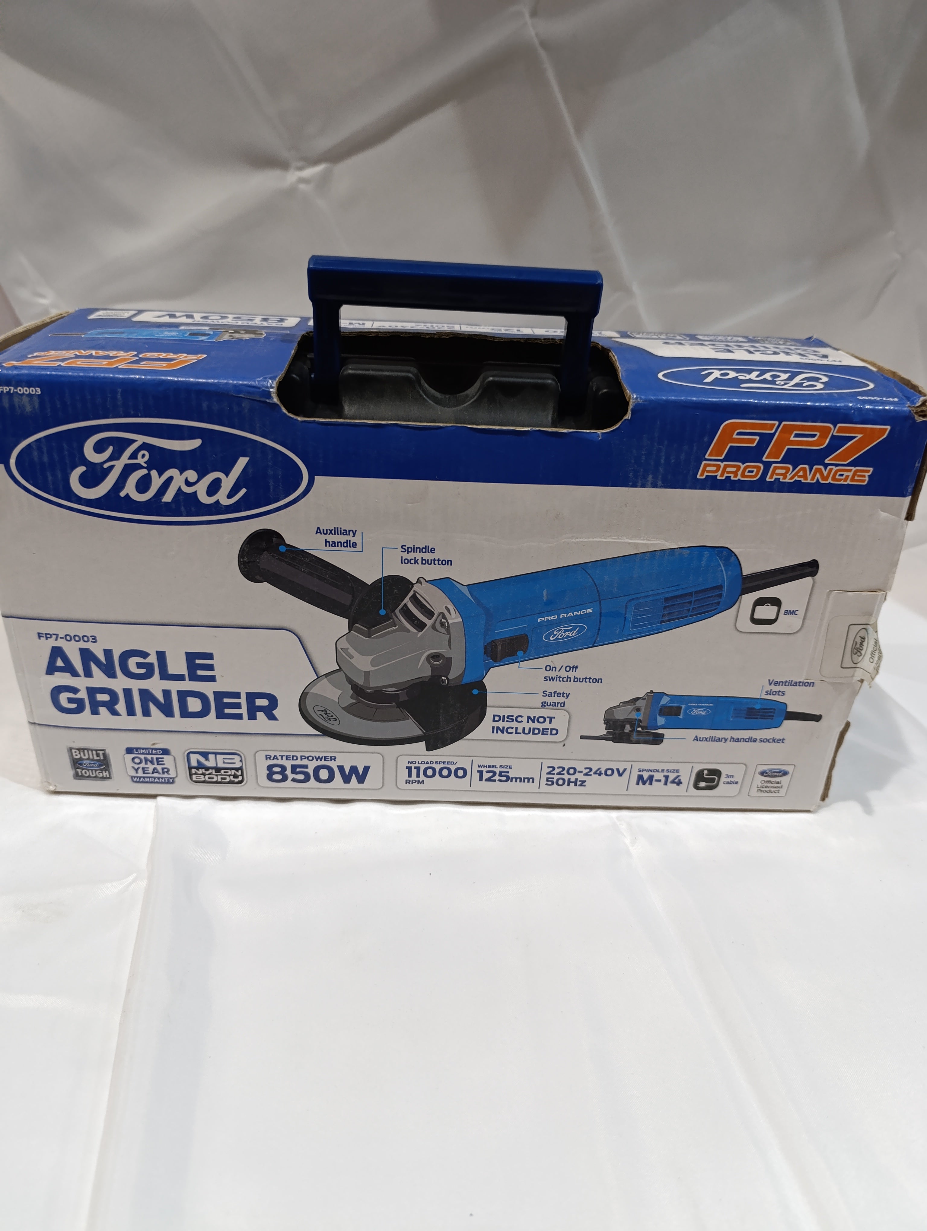 Ford Tools Professional Small Angle Grinder 850W, Blue, 125 mm, Fp7-0003