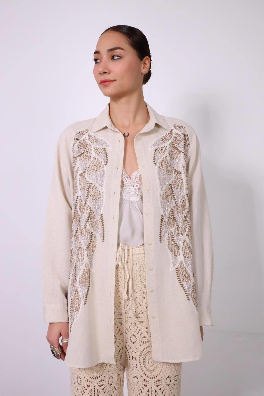 Orfeo Negro Beige Woman's Shirt
