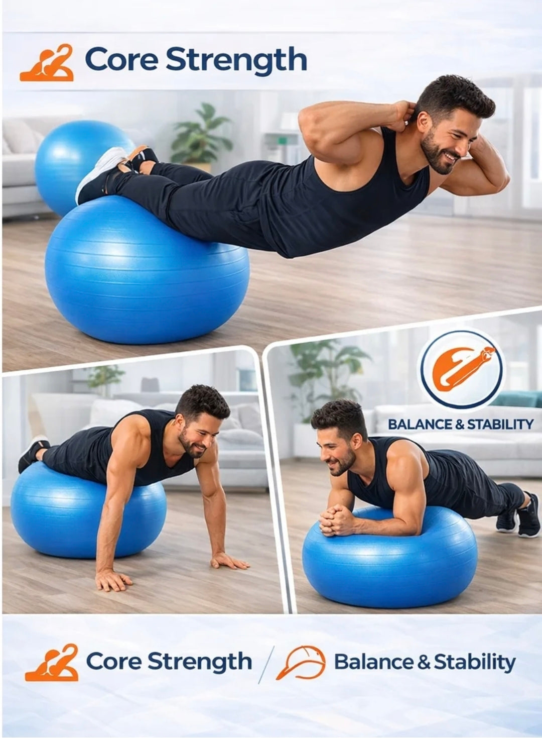 Liveup EXERCISE Gym Ball, 75 Cm Diameter, purple color