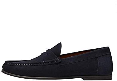 Massimo Dutti Men Loafers Split Suede Penny Black