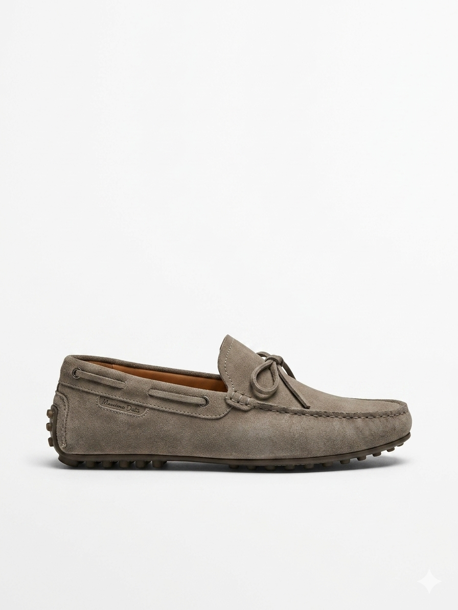 Massimo Dutti Suede 'Taupe Grey' Men's