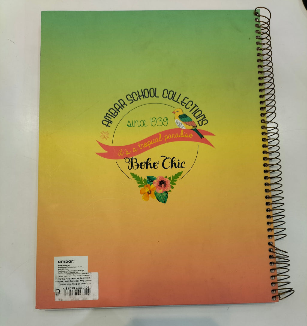 Ambar Collection Vintage Style Boho Chic Green-Orange Notebook
