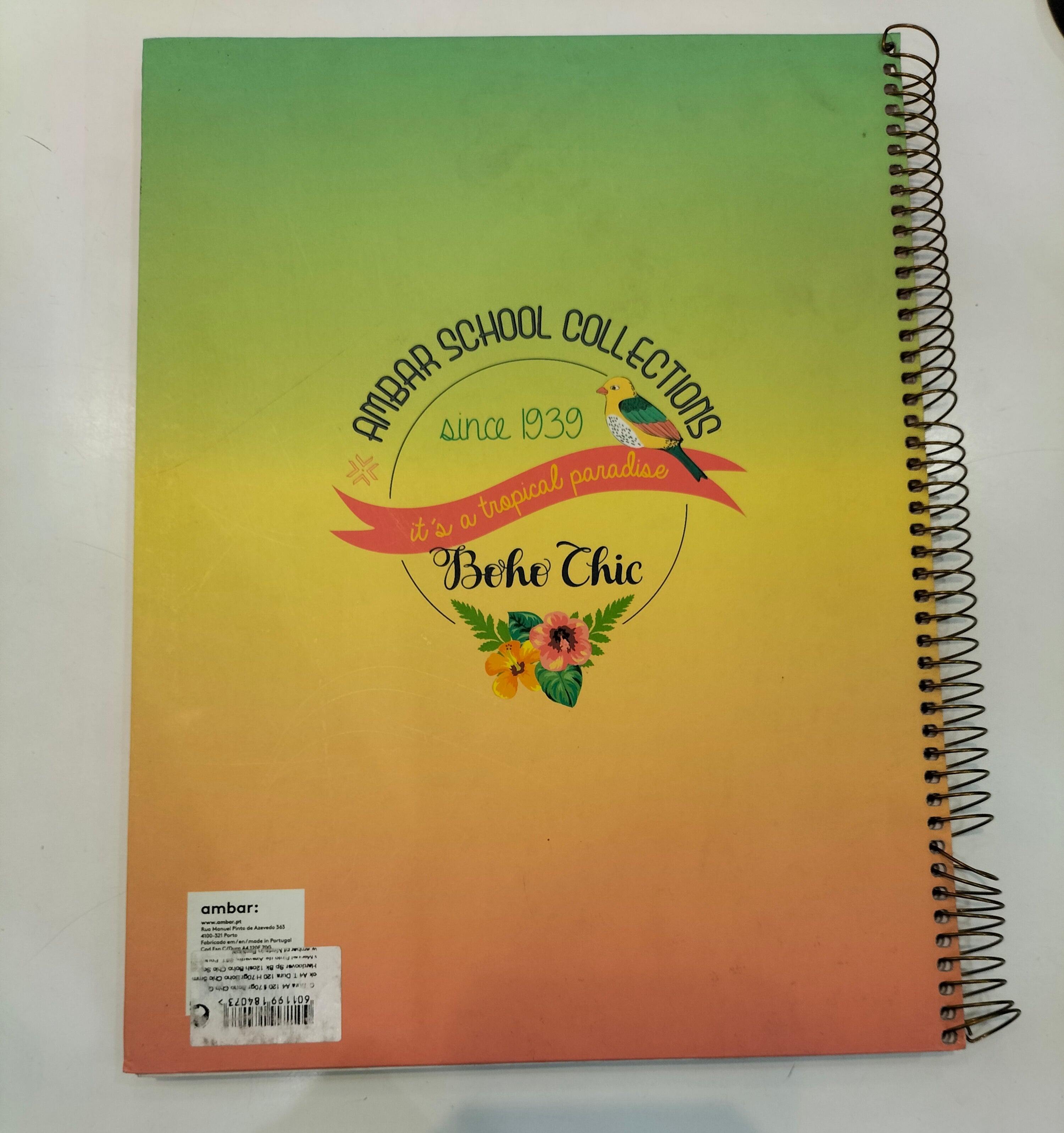 Ambar Collection Vintage Style Boho Chic Green-Orange Notebook
