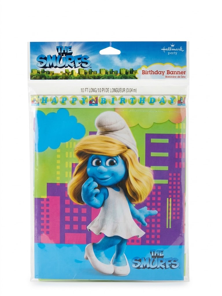 Smurfs Birthday Banner - 10 FT Long/10 Pi De Longueur (3.04m)