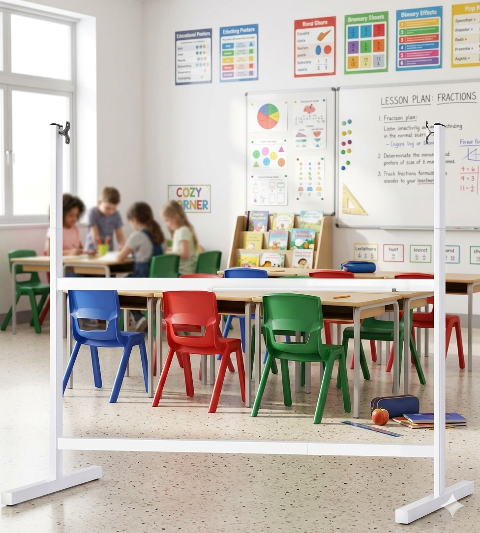 White Rolling Whiteboard - Stand Only