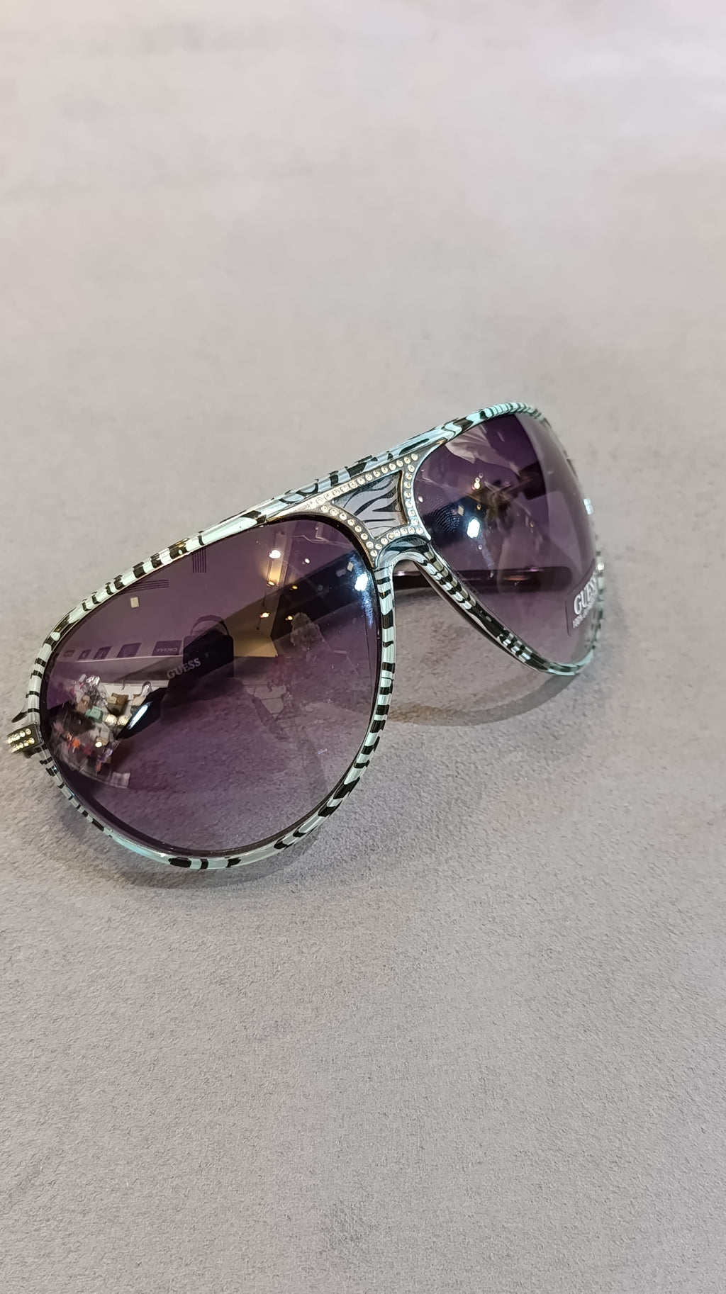 Guess Rhinestone Aviator Sunglasses