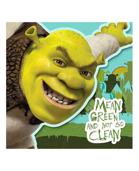Shrek Forever After - 16 Dessert Napkins Party Supplies (24.8 x 24.8 cm)