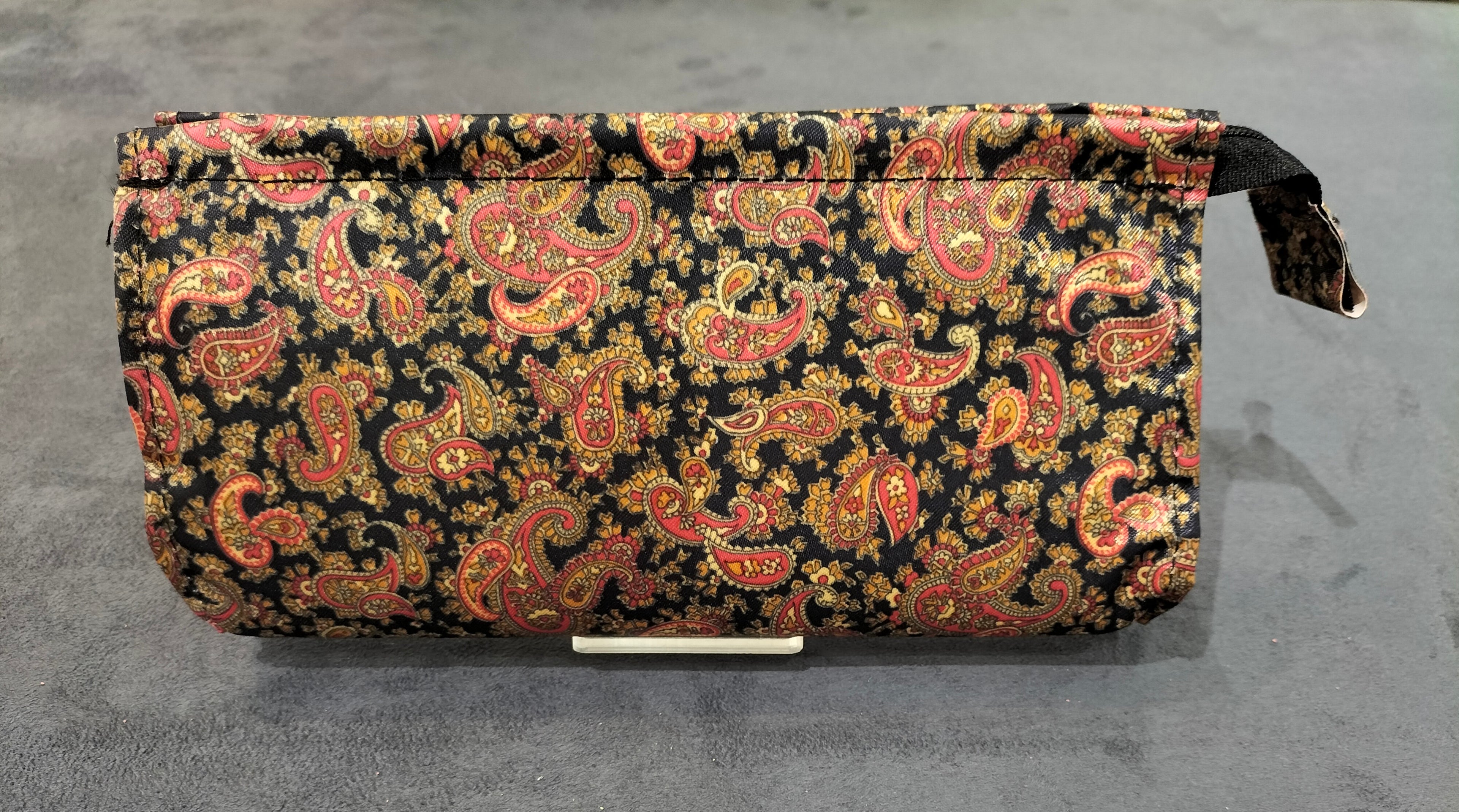 Zippered Cosmetic Bag with Traditional Paisley Pattern