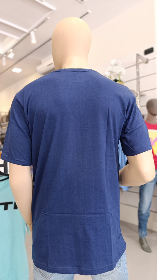 BS Style Men's navy Blue "EARTH" Graphic Printed T-Shirt