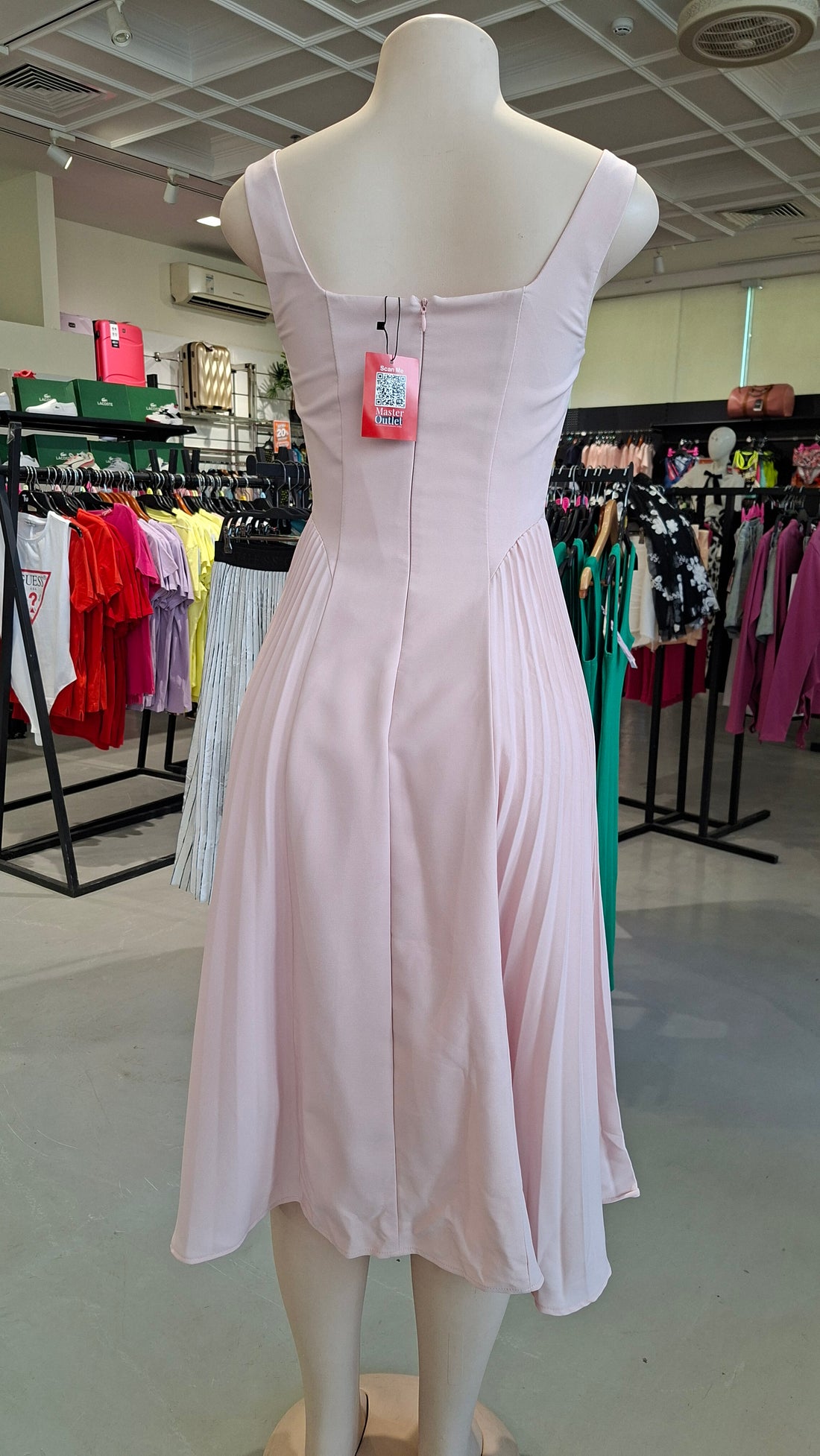 MOTF PREMIUM PLEATED CORSET MIDI DRESS light pink (stained)