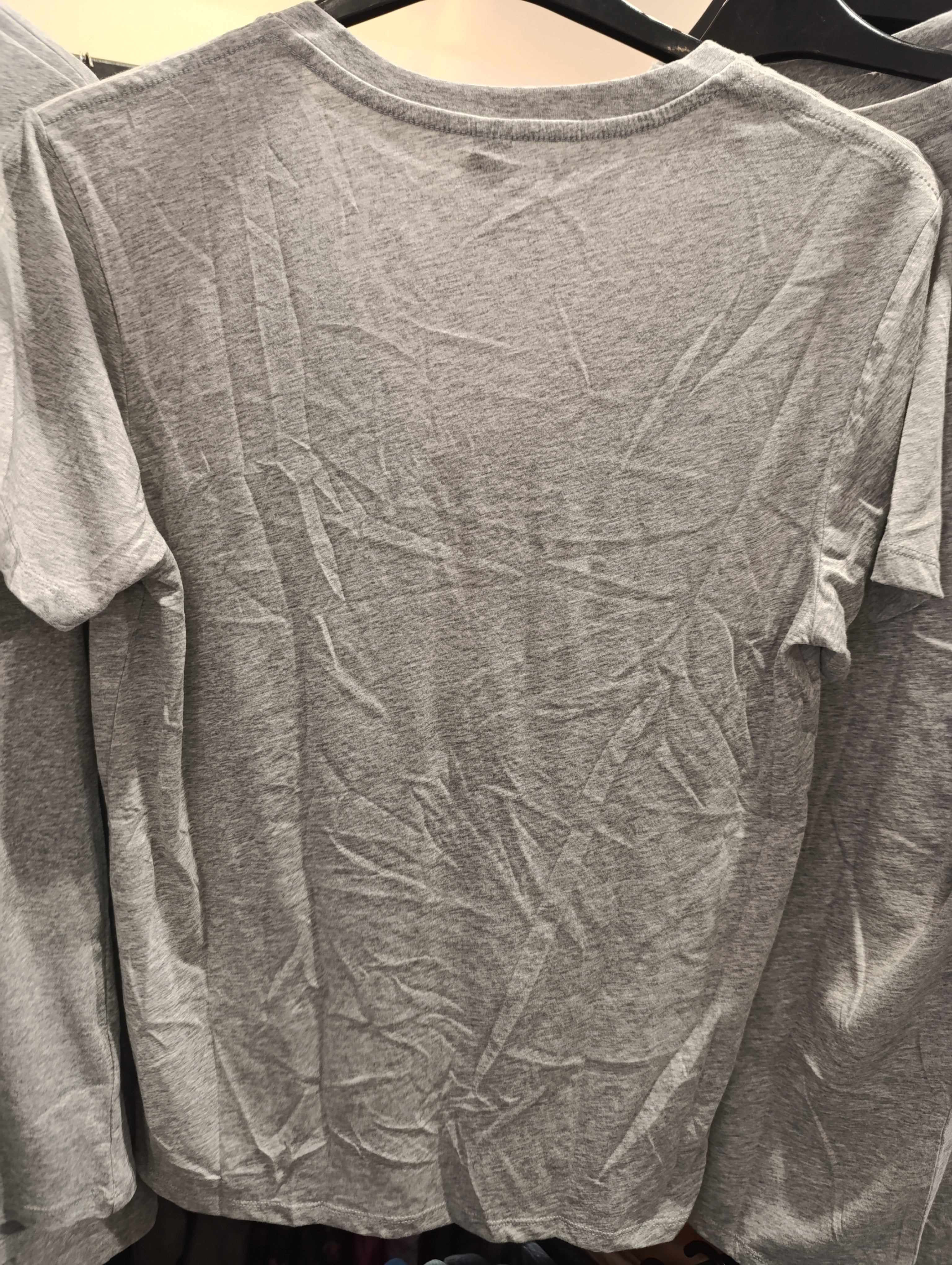 Grey V-Neck Short Sleeve T-Shirt