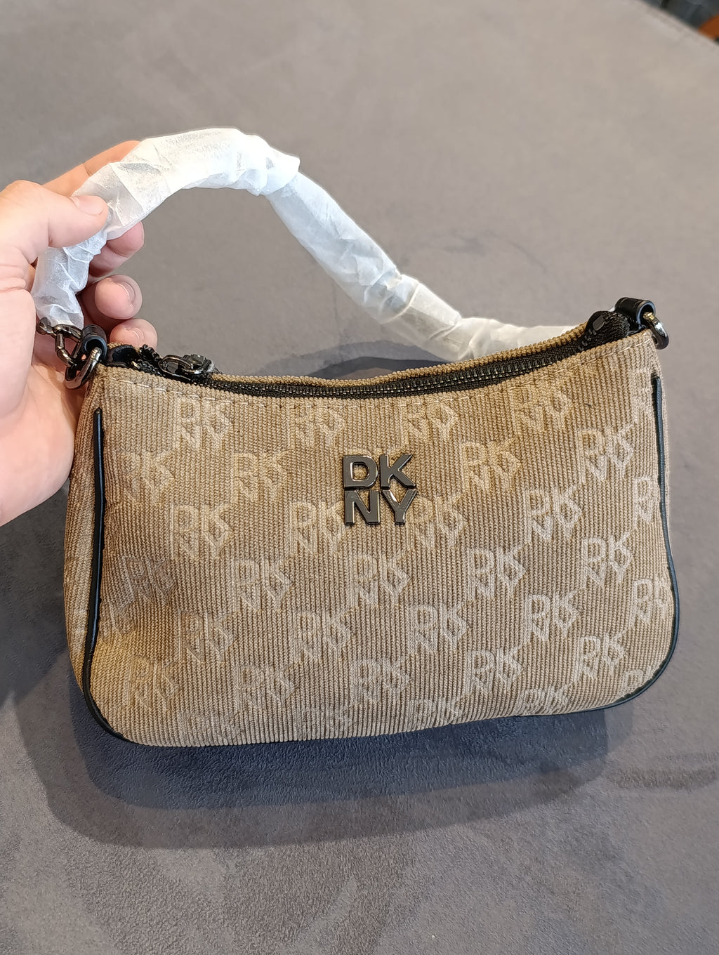 DKNY Monogram Corduroy Shoulder Bag