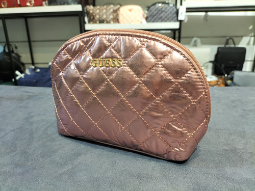 Guess Metallic Pink Quilted Cosmetic Pouch - PWBELKP0270 - ROG