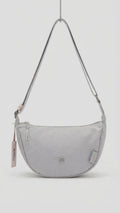 Bagco soft Bag Classic Nylon Crescent Crossbody Bag in light gray