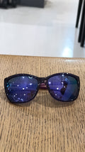 GUESS Women's Purple Square Sunglasses with Blue Lenses