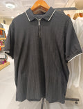 Novamen Black Polo Shirt with Hexagon Patterns