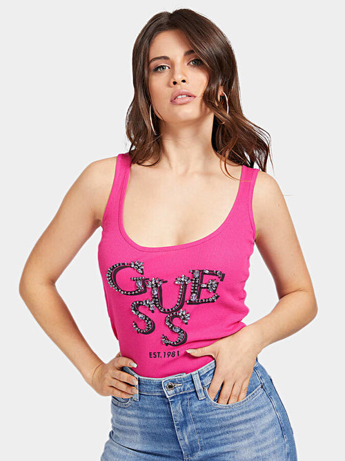 Guess Top ARLENE
Slim Fit pink color