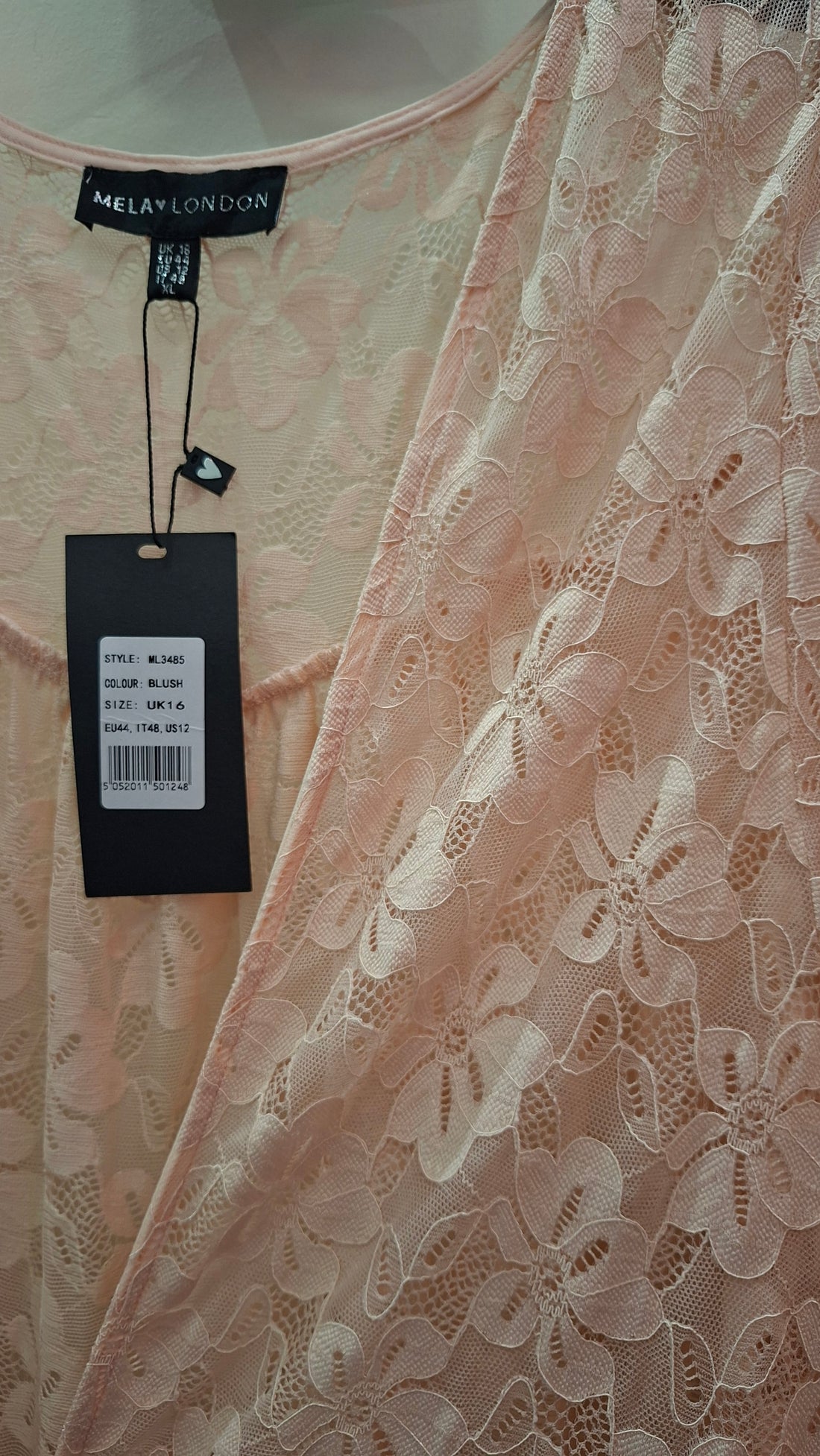 Mela London Long Lace  women Cardigan - Peach