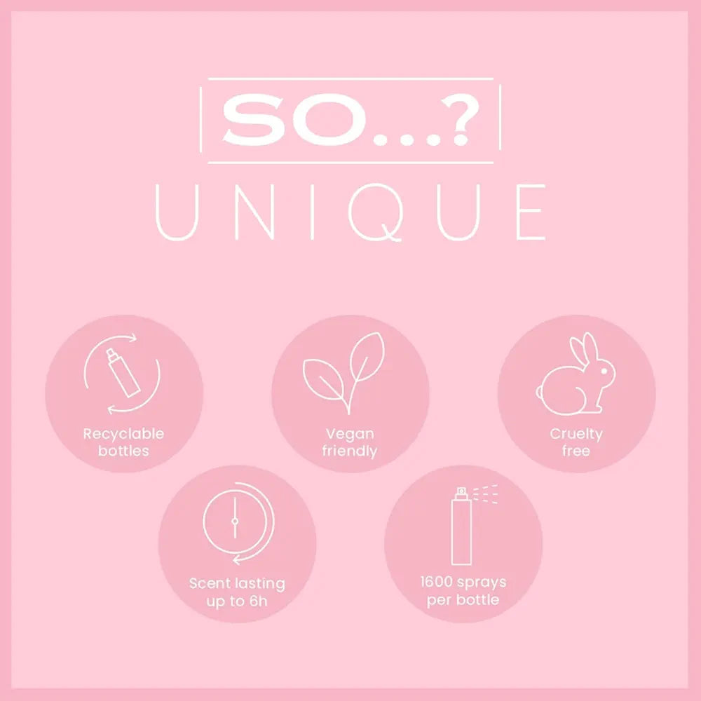 So…? Unique Mini Mist Womens Gift Set With Vanilla Candy, Sweet Pea, Truffle Cream, & Cashmere, Body Mist Fragrance Spray Set 4 X 50 ml