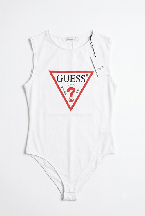 GUESS Sleeveless Tank Bodysuit (White)