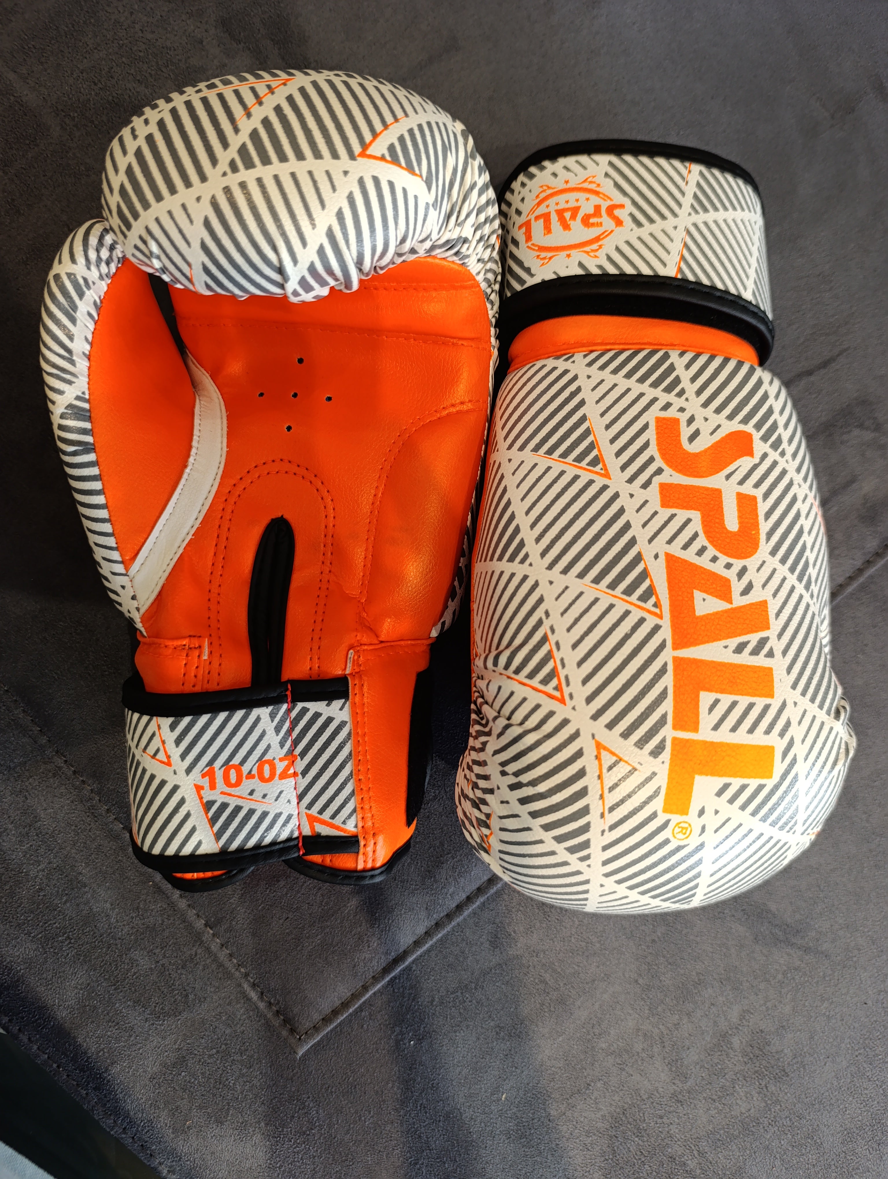 Orange SPALL boxing gloves (10 oz).