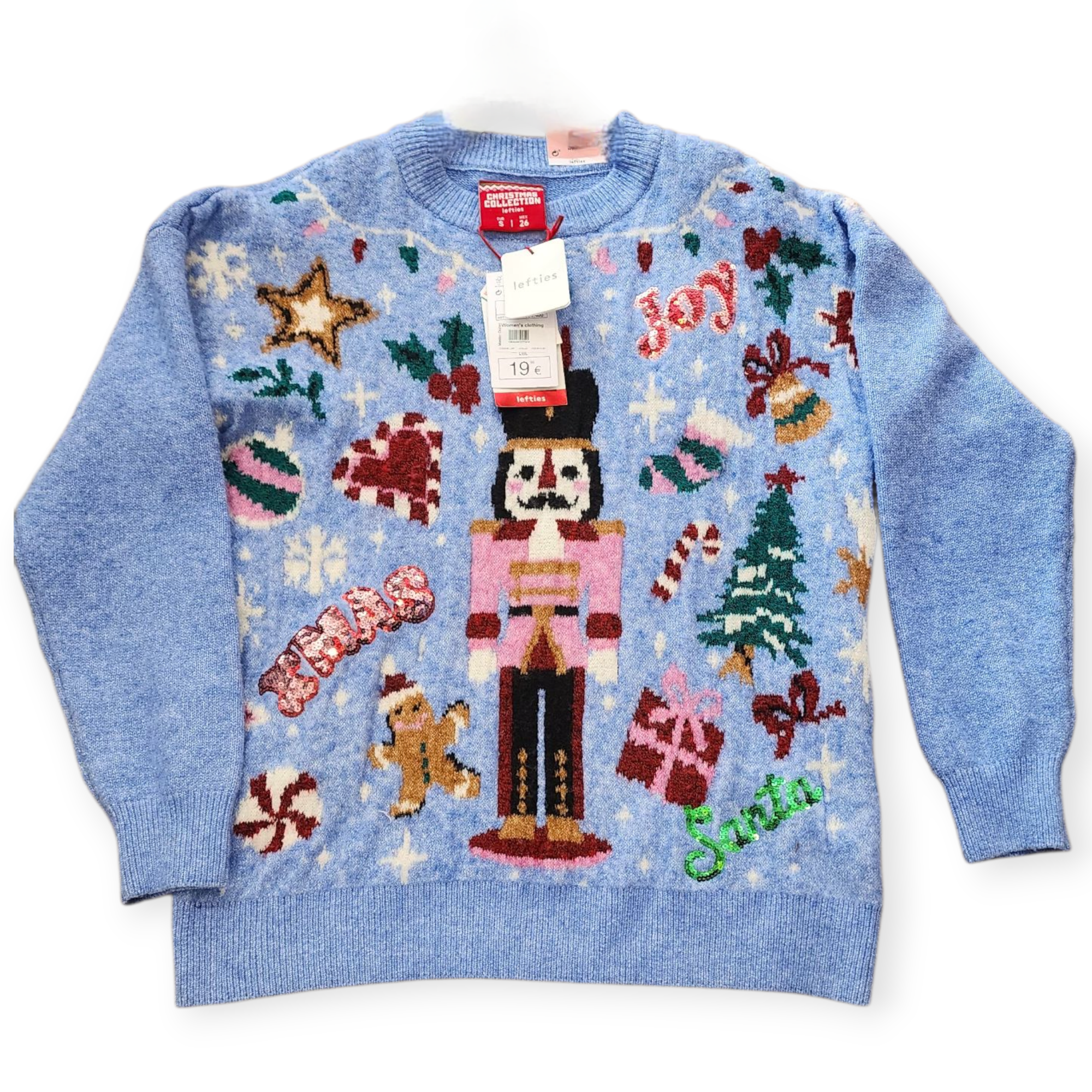 LEFTIES CHRISTMAS COLLECTION WOMEN'S BLUE SWEATER WITH DESIGN