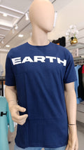 BS Style Men's navy Blue "EARTH" Graphic Printed T-Shirt