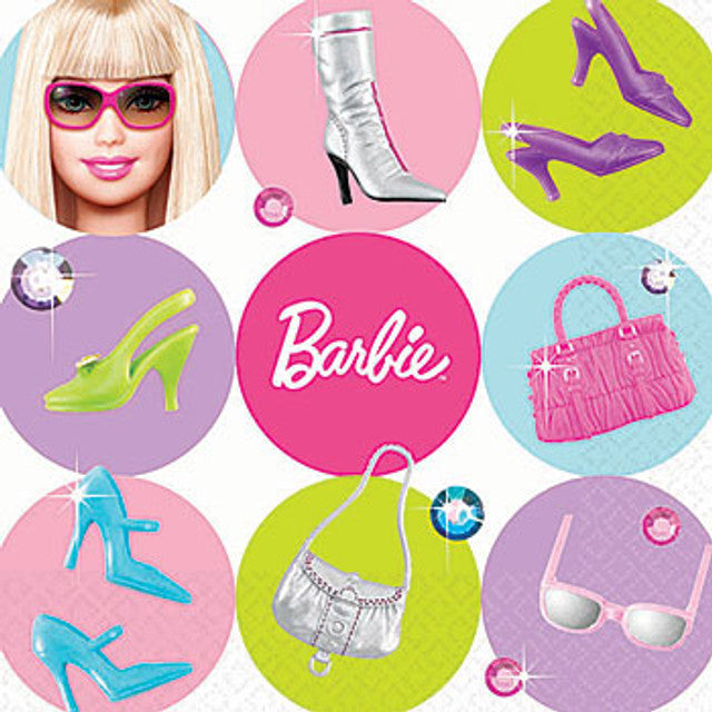 DesignWare Barbie 16pcs Beverage Napkins (24.7 x 24.7 cm)