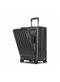 REFLECTION Premium Quality Business Travel Carry On Hardside Luggage with Front Open Laptop Compartment and 4 Spinner Wheels Trolley Bag