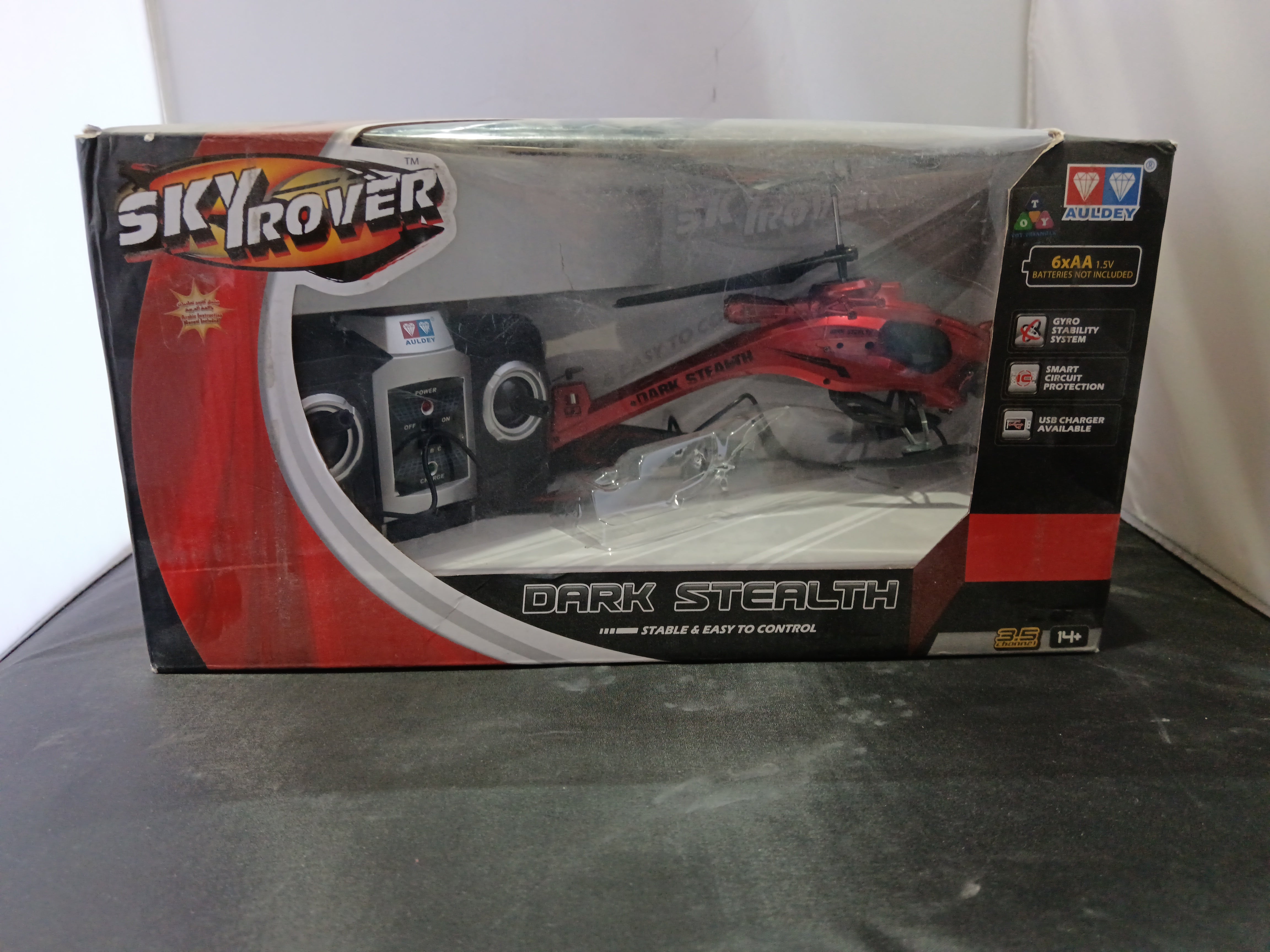 Sky Rover Dark Stealth 3.5 Channel Radio Controlled Helicopter - Red, YW857104