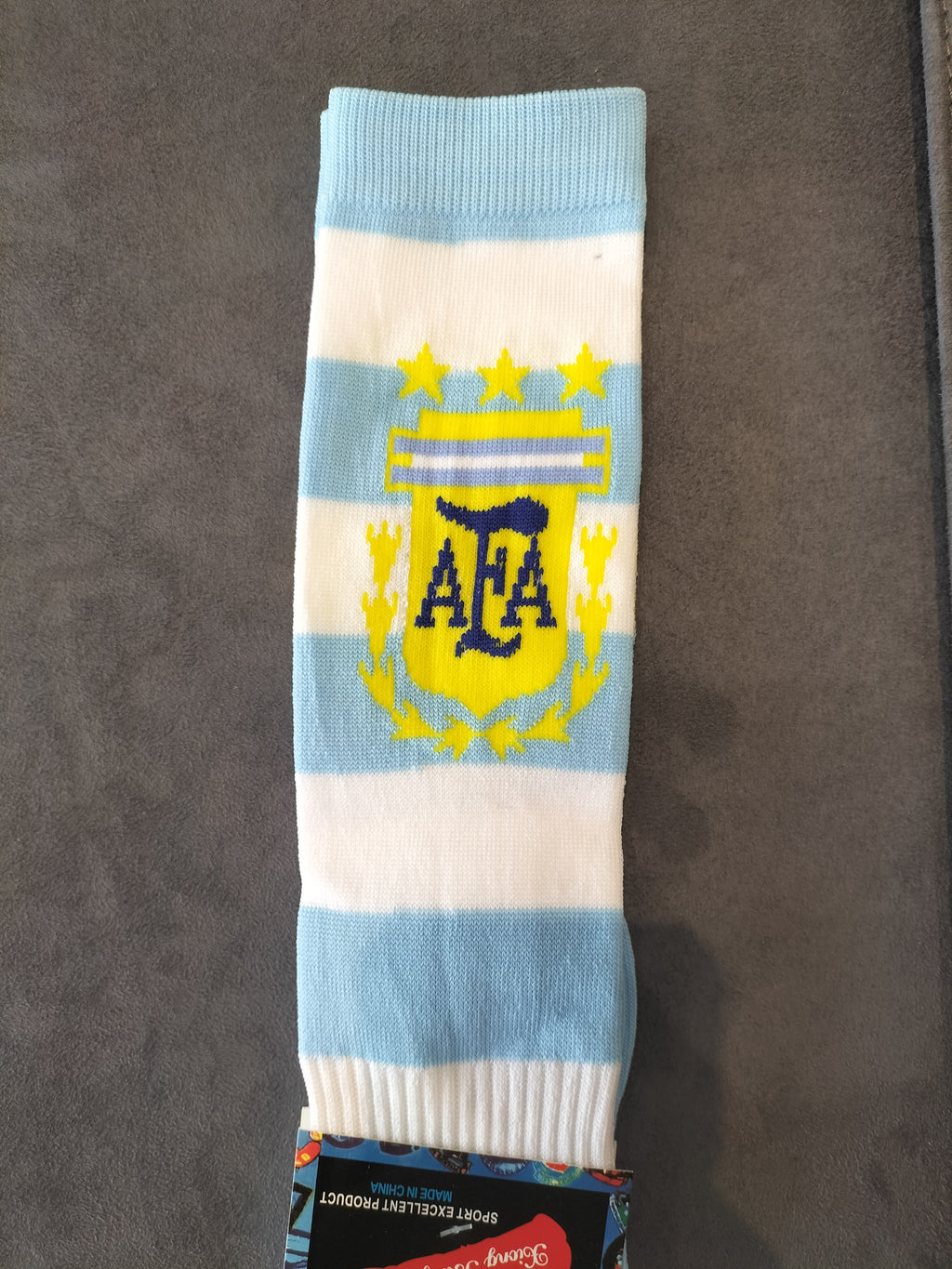 Football Socks "AFA" Light Blue and White