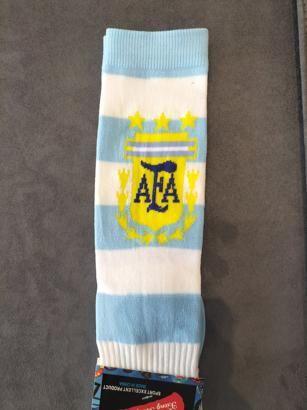 Football Socks "AFA" Light Blue and White