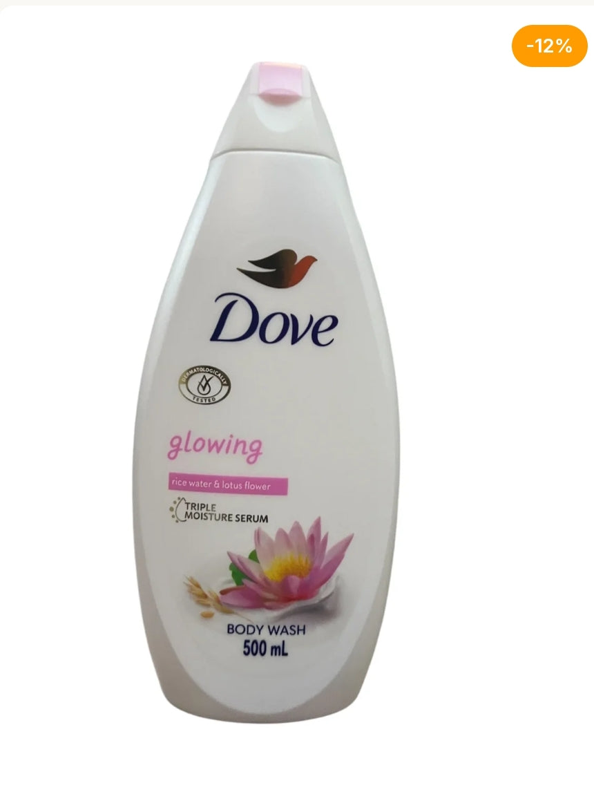 Dove glowing rice water & lotus body wash 500ml