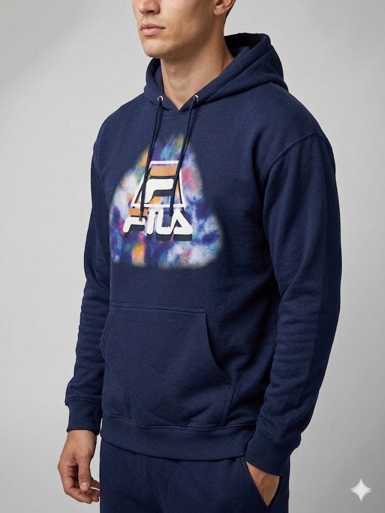 Fila Men's 'Navy Abstract' Tie Dye Hoodie - (LM03B339-430)