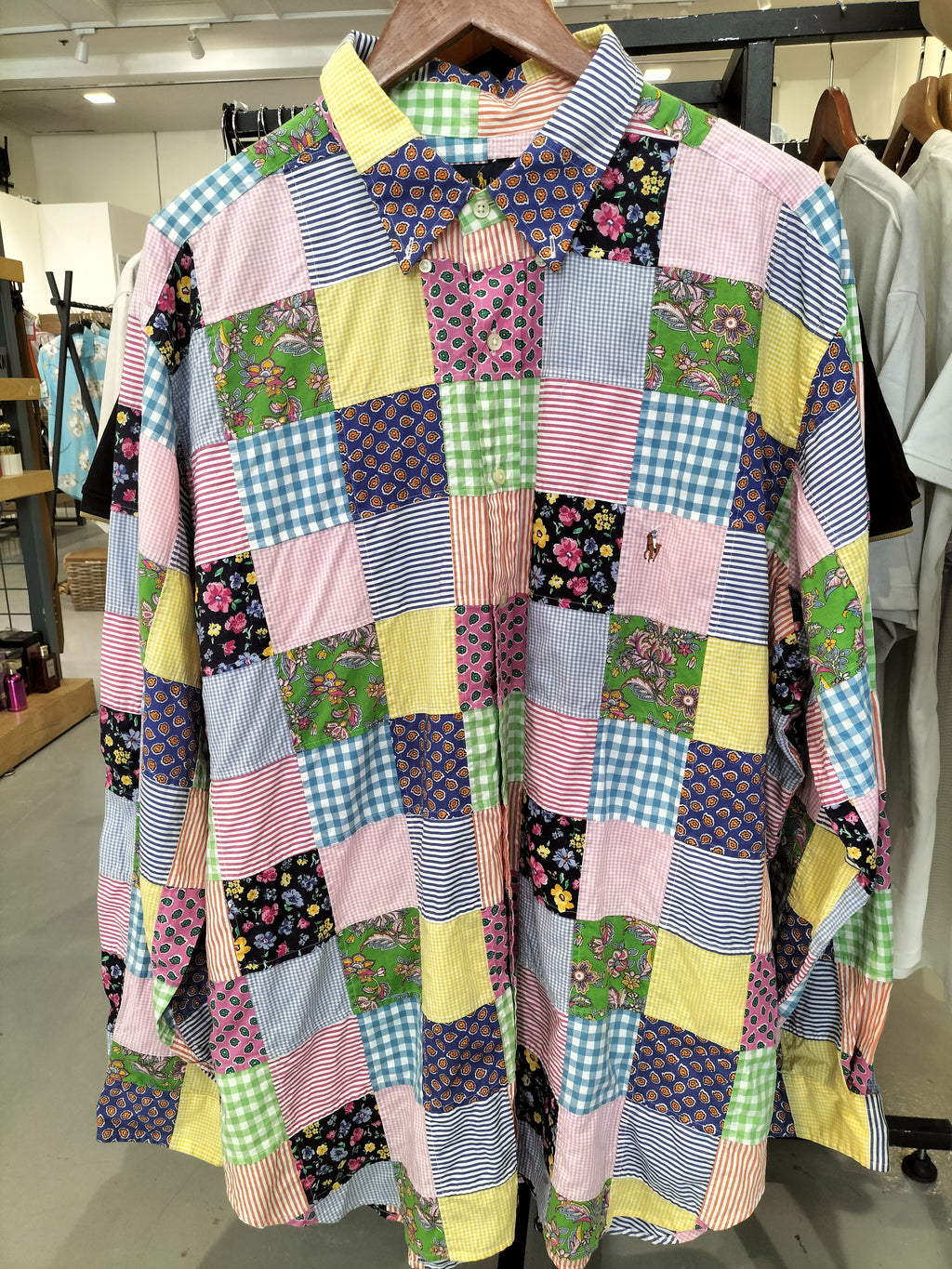 Ralph Lauren Dress Shirt with Patchwork Pattern and Chest Logo