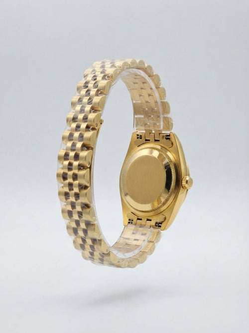 Coral women watch  gold classic watch with a jubilee bracelet.