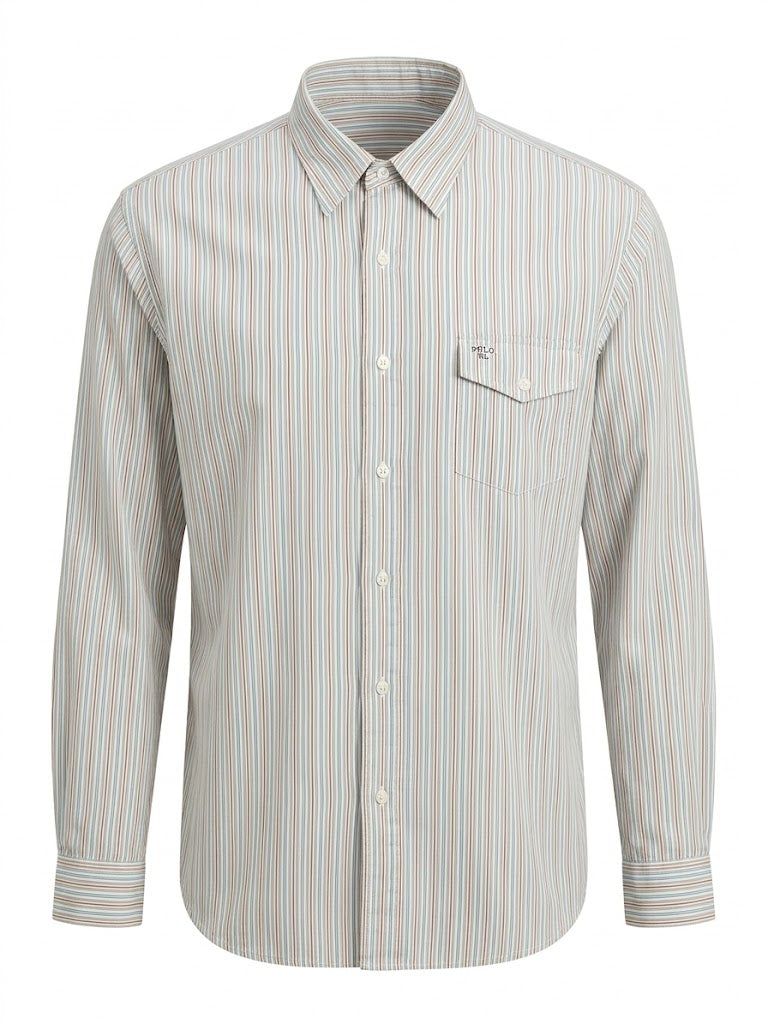 Polo Ralph Lauren Men's Button-Down Longsleeve - Light Gray Checkered