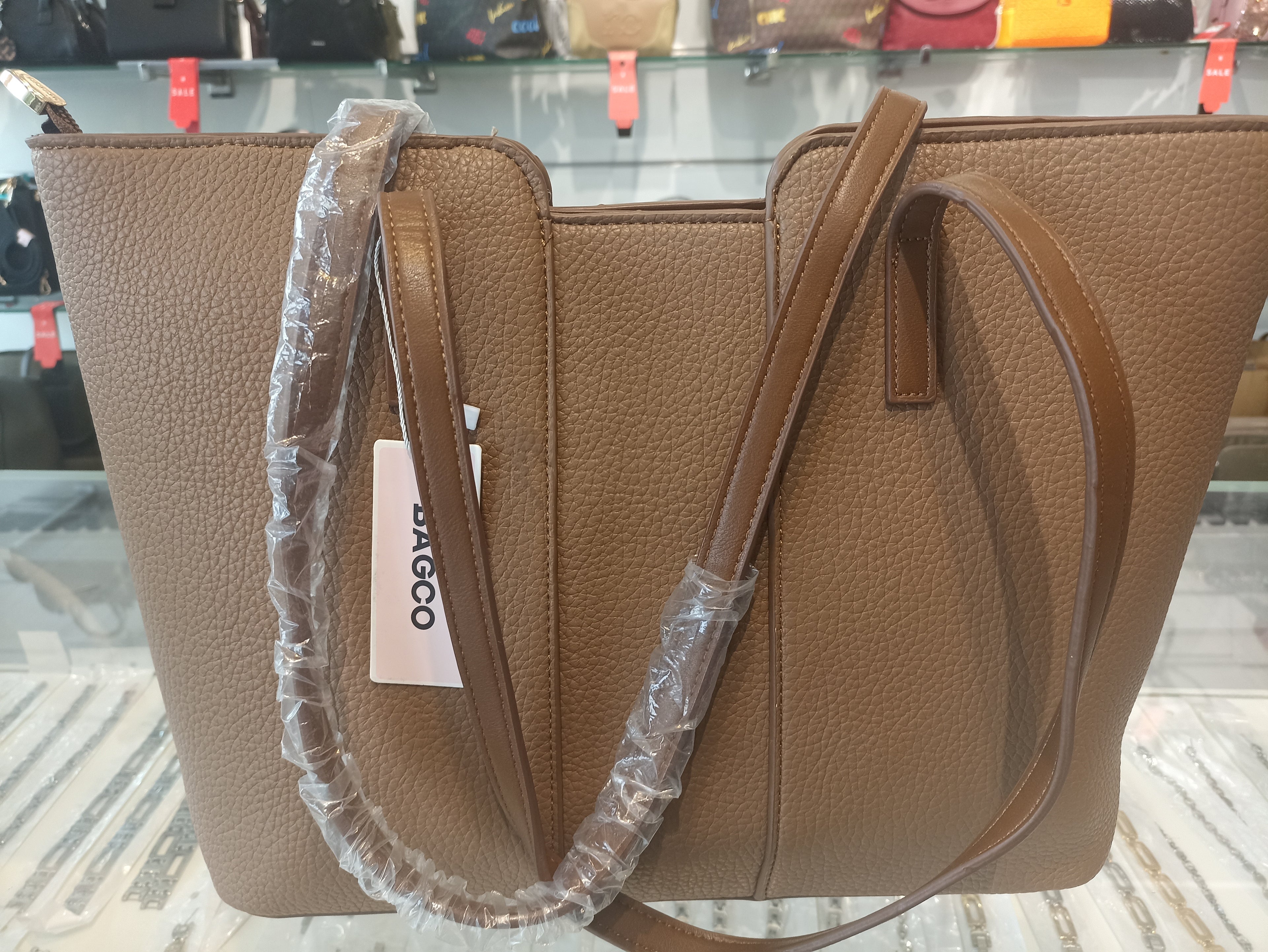 BAGCO Brown Leather Tote Bag