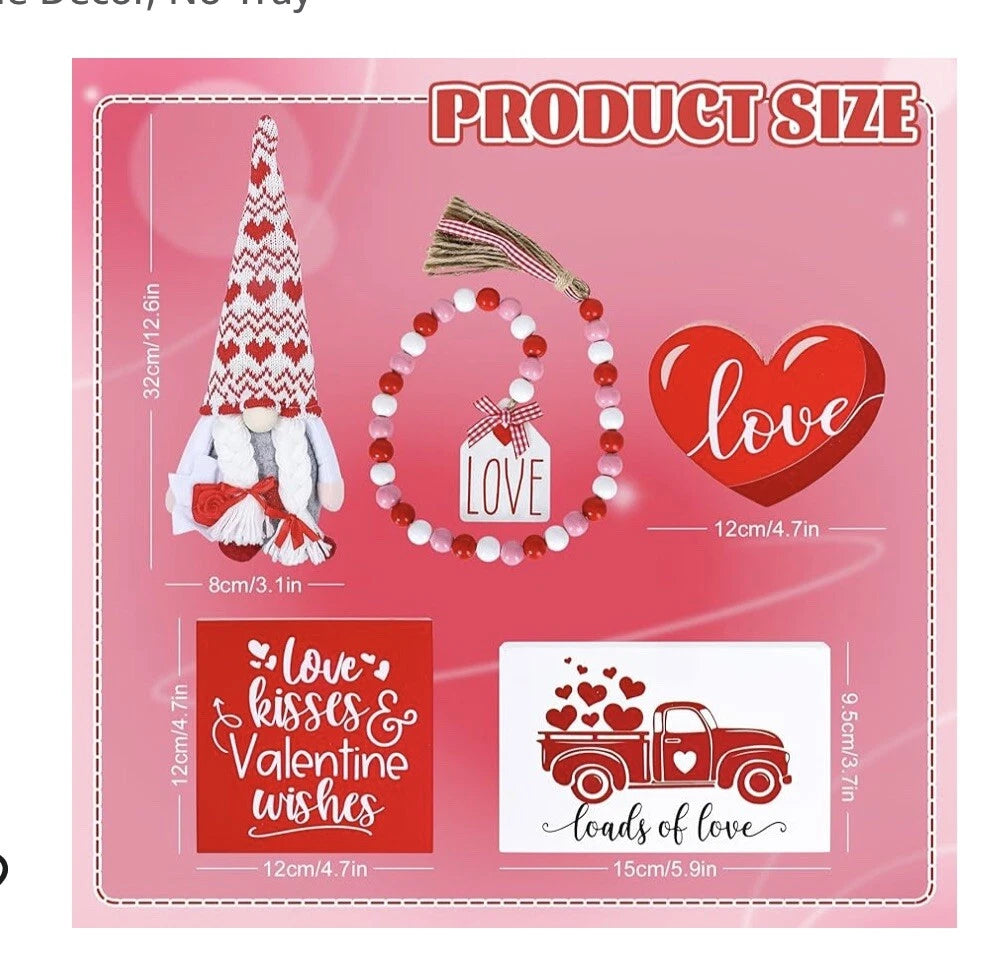 Whaline 5Pcs Valentine's Day Table Decor Set - (WH6115)