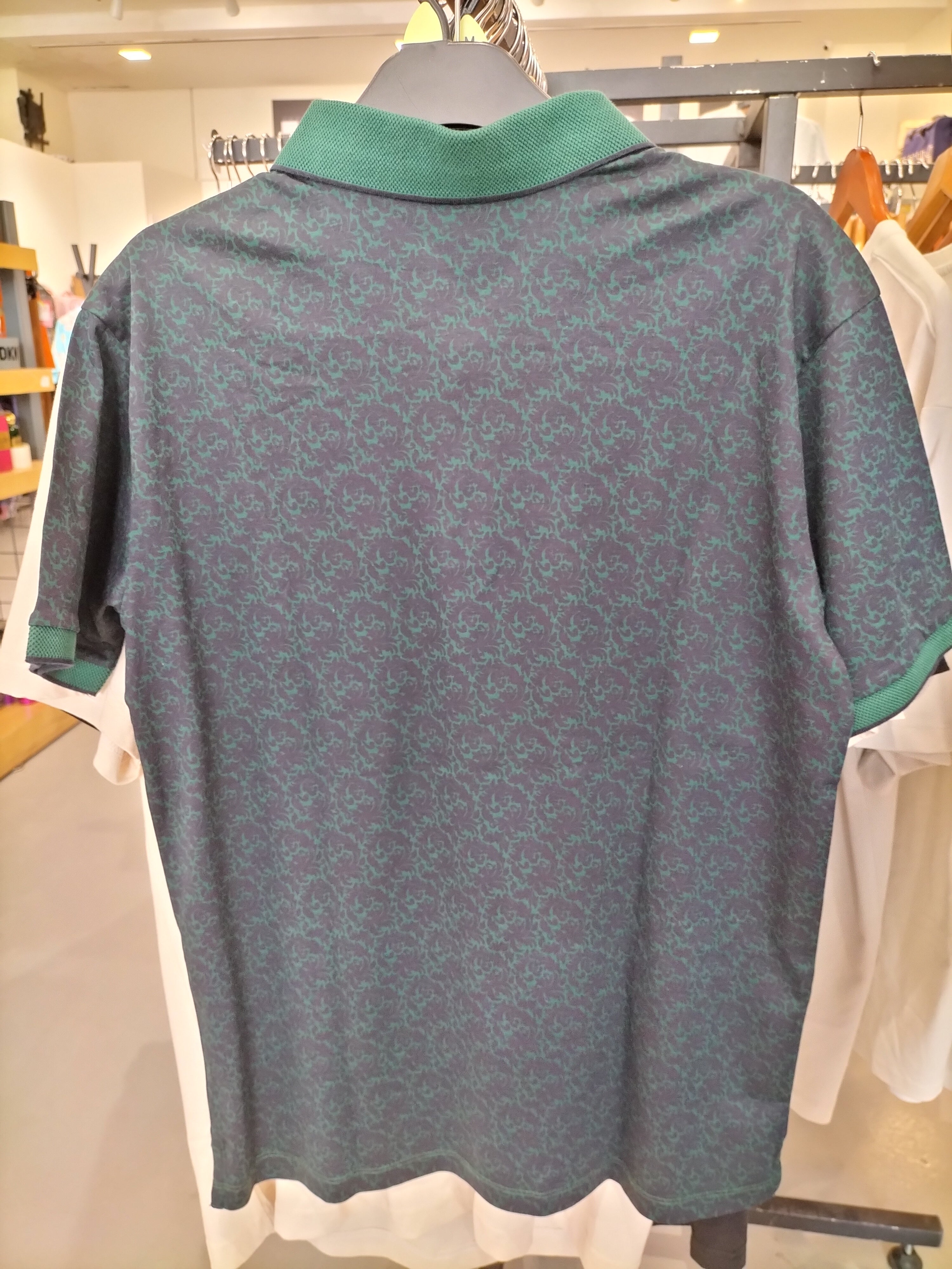 Allen Solly Green Polo T-Shirt with Floral Patterns and Chest Pocket