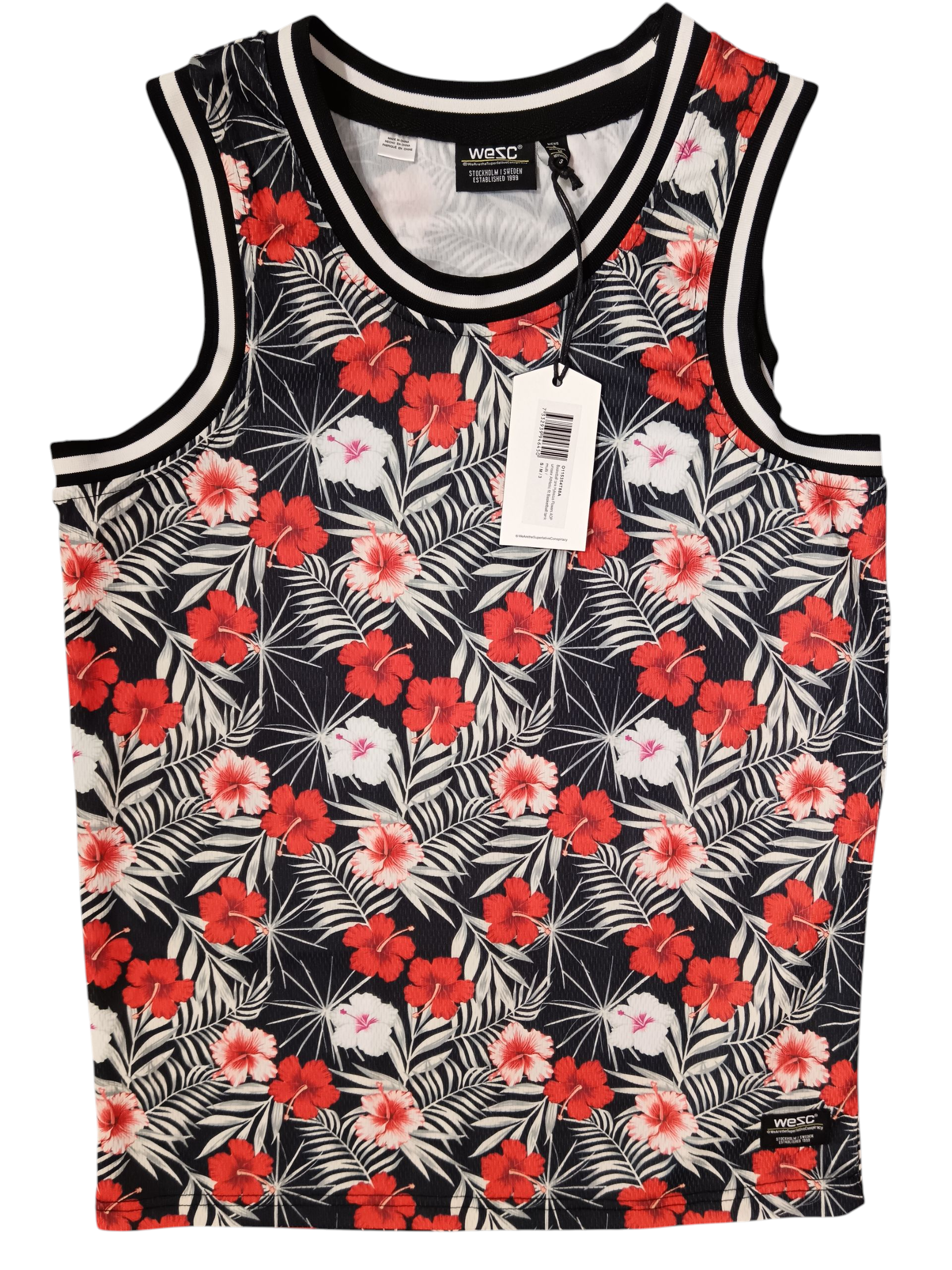Wesc Women's T-shirt black color Ziad red and white