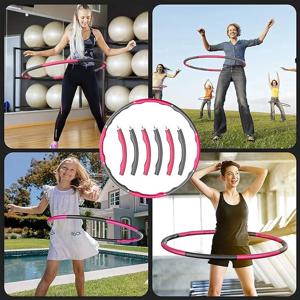 Weighted Hula Hoop-8 Section Detachable Hoola Hoop Slimming Hoop Exercise Equipment Hoops for Adults Weight Loss