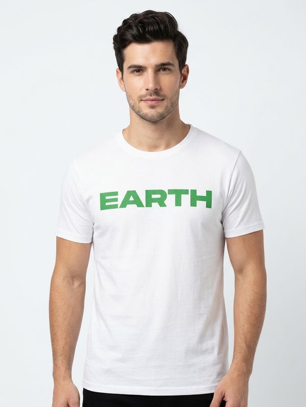 BE STYLE EARTH T-SHIRT FOR MAN white
