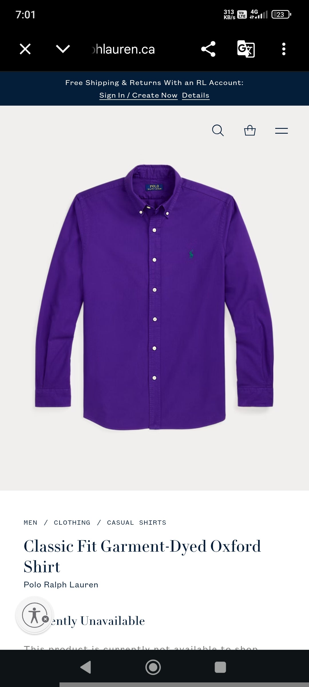 Polo Ralph shirt classic purple