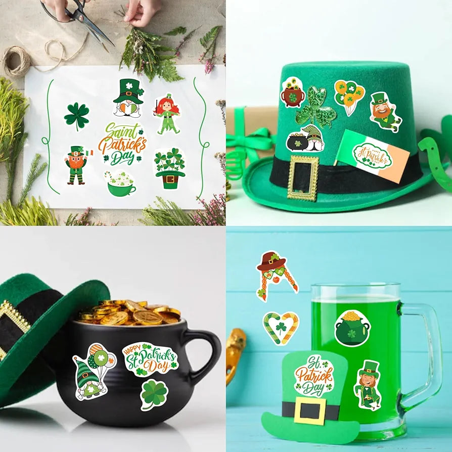 32PCS St. Patrick's Day Stickers - Shamrock Stickers for Kids